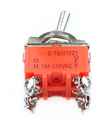 ONECM 1 парчиња метална смола AC 250V 15A засилувачи Вклучени/исклучени 2 позиции DPST прекинувач за менување LW Szus E-Ten1221 портокалова портокалова портокалова боја