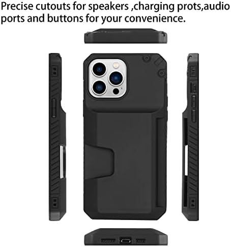 Cavor for iphone 14 Pro Case со држач за картички, телефонски куќиште со држачи за кредитни картички за iPhone14Pro, Phockproof
