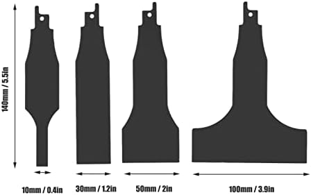 Алатка за стружење на гребење на гароза 4 парчиња, алатка за пила за чистење Scraper Shaber Saber, алатка за чистење на јаглерод 10мм