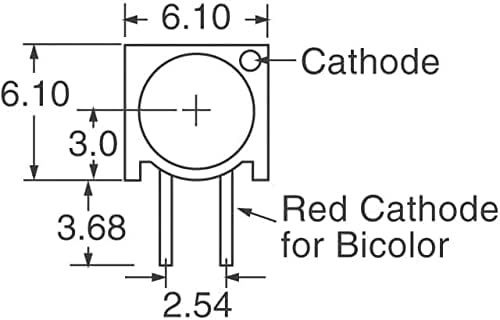 Dialight LED 5mm RT ang ang religh црвен PCMNT