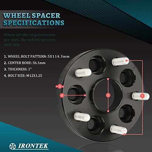 ИРОНТЕК 5x100 до 5x114.3 Адаптери за тркала 1 Центар Центар за центрични растојанија 5x100mm до 5x4,5 растојанија на тркалата Адаптер за Субару
