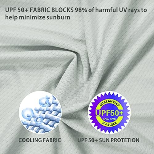 Qualidyne Mean's UPF 50+ UV целосна поштенска заштита од сонцето, качулка со џебови со џебови со лесен риболов кошули за пешачење