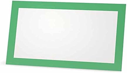 Нане зелено место картички - рамен или шатор - 10 или 50 пакувања - бел празен фронт со цврста граница во боја - табела за поставување