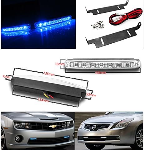 ZMAUTOPARTS За 2005-2007 Scion Tc Црна Замена Фарови Фарови со 6 Сини LED DRL Светла