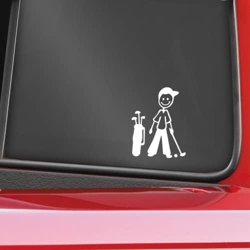 Налепница за декорации за тато за голф за автомобили камиони Виндоус браници wallsидови лаптопи кожи - 5 x 4 инчи - бело без позадина
