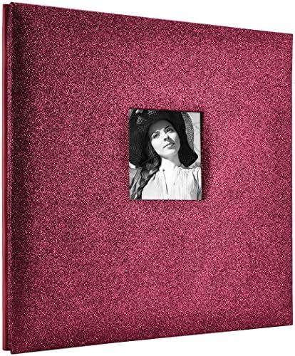 MCS Expandable Albuter 10-Page Glitter Chevron Scrapbook албум со насловната страница за отворање на фотографии и страници од 12 x 12 инчи,