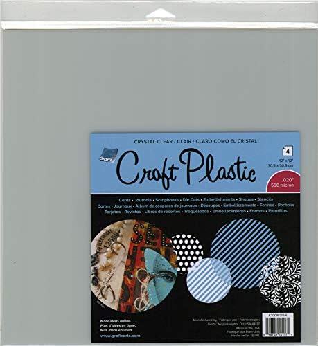 Grafix K20CP1212-4 Занаетчиски пластични чаршафи, 12 x 12, пакет од 4