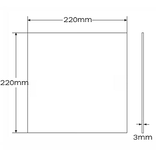 220mm x 220mm x 3mm 3D печатач боросиликат стакло изградена плоча/кревет за MK2/MK2A, Wanhao Duplicator i3, Anet A8, Anet A6, MP