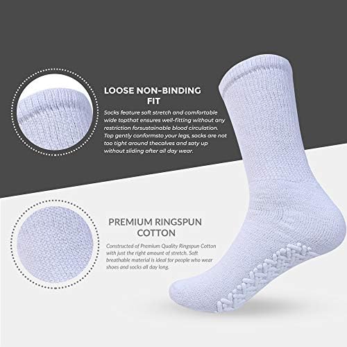 Анти -лизгачки чорапи со дијамантска starвезда не се лизгаат не -обврзувачки со копс болнички дијабетични екипи чорапи за мажи жени