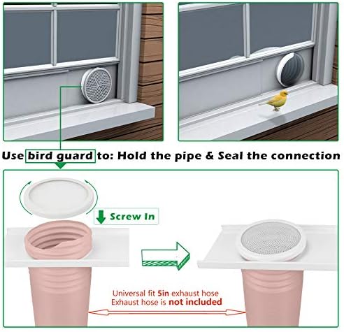 Комплет за заптивки на прозорецот за преносни климатизери од шума Члил за издувни цреви со дијаметар од 5 , Универзален комплет за проветрување