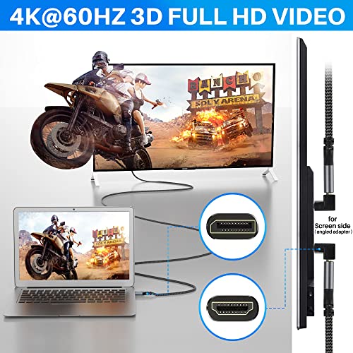 Conable 4K DisplayPort на HDMI кабел 20ft 4K@60Hz HDR Ultra HD Uni-Directional Active DP до HDMI поддршка на кабелот 4K@60Hz, 2K@120Hz, сива