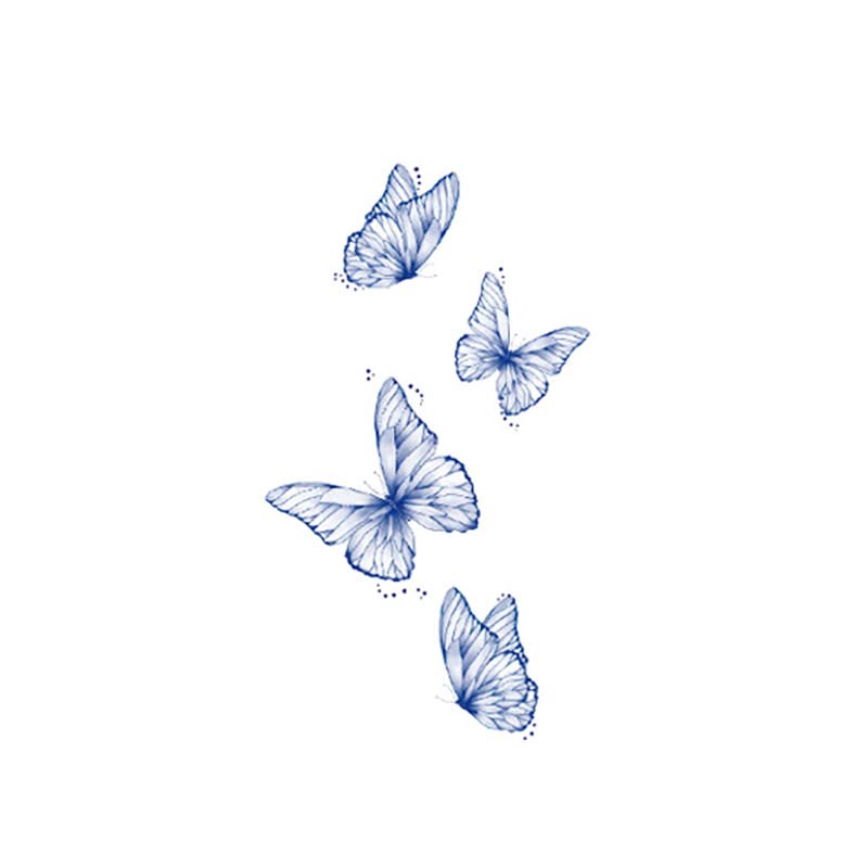 5 компјутери сини налепници за тетоважа со пеперутка водоотпорни женски налепници за тетоважи женски