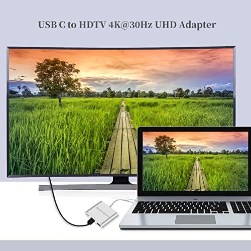 USB C до HDMI, USB C мултипорт адаптер, вклучувајќи USB C до HDMI адаптер, USB 3.0 порта и брзо полнење 100W PD порта, 3 во 1