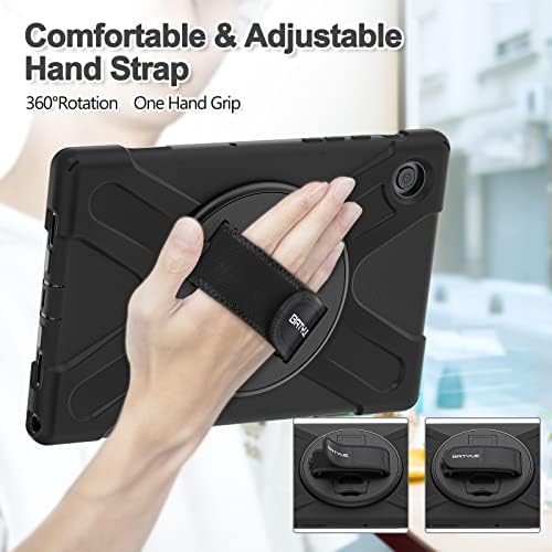 Batyue Samsung Galaxy Tab A8 Case 10.5 '' 2022 со држач за моливи [360 ротирачки ремени за рака] & Stand & Reader Strap, капакот за доказ за Galaxy