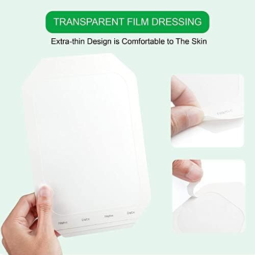 10 парчиња Транспарентно облекување на филмови 6x8 инчи и итни приклучоци за затворање на рани