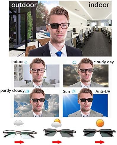 Фотохромни Очила За Читање Со Паметно Зумирање, Метална Рамка И Мултифокални Леќи Со Диоптриска Смола, Далеку И Близу Неполаризирани
