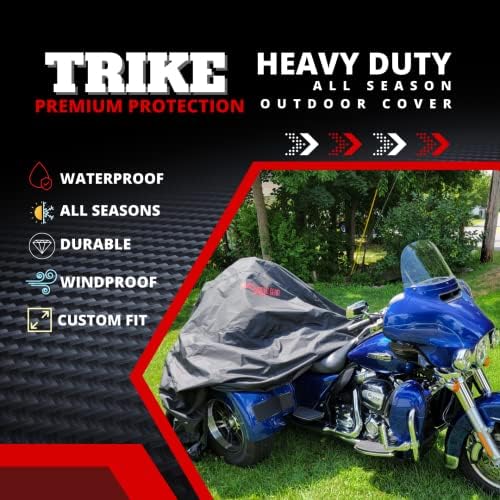 Badass Moto Ultimate For Harley Trike Cover Водоотпорен се вклопува во Харли Дејвидсон Трик покрива мотоцикл. HD Trike Cover за додатоци