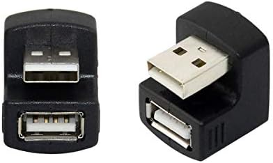 Cablecc 1 Постави &засилувач; НАДОЛУ АГОЛ USB 2.0 Адаптер Машко До Женско Продолжување 180 Степени Црно