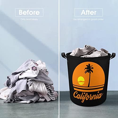 Палма Калифорнија Плажа Кошница За Перење Склоплива Висока Облека Попречува Со Рачки Торба За Складирање