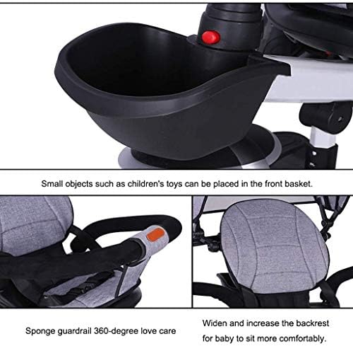 Waljx BicycleTricycle, Детско ротирачко седиште 4-во-1 повеќенаменски трицикл Сонце, 1-6 годишно бебе на отворено Трицикл титаниум празно тркало,