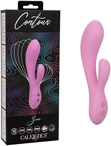 Calexotics Contour ™ Zoie Dual Massager - Мулти -насочен течен силиконски вибратор за полнење - Секс играчка за жени - Пинк