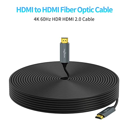 Двозох Оптички ВЛАКНА HDMI Кабел 495FT, Долг 4K Влакна HDMI ДО HDMI Кабел 4K/60Hz 1440p 144Hz 18Gbps ГОЛЕМА Брзина UHD Влакна HDMI Кабел