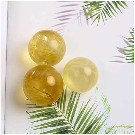 1 парчиња 30мм-35мм природен мед калцитни топки жолти кристални топки за домашна декорација заздравување камен се оддаваат од злобни