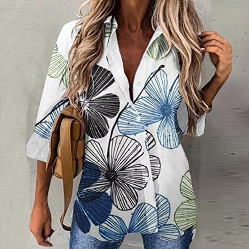 Дами хавајски кошули бизнис обичен градиент во боја со долг ракав фустан кошула пролет тенка бохо кошула