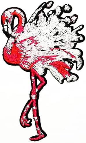 Кленплус 2 парчиња. Фламинго Лепенка Тропска Птица Цртан Филм Деца Деца Налепници Занаети Уметност Поправка На Шиење Везено Железо