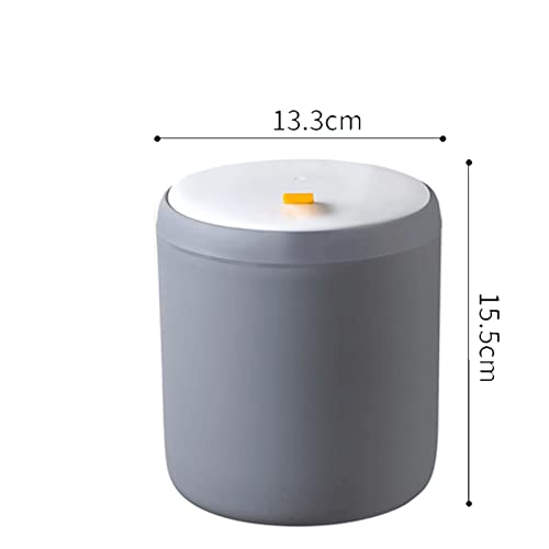 Abecel Trash Can, Desktop Trash Can Mini Press Creative Never Bomb Cover Trash Man Simple Cosmetic Tissue Basket