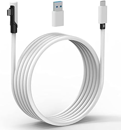 Kuject Компатибилен за Oculus Quest 2 Link Cable 10ft, VR слушалки Кабел за Oculus Quest 2 / Quest 1, USB 3.0 Type C до C кабел за полнење