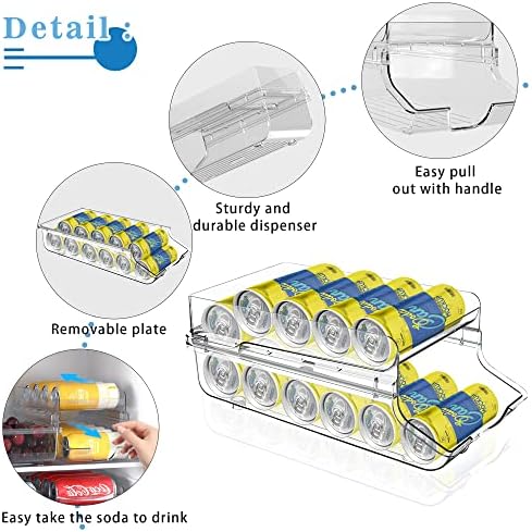 Мано Ролинг Сода Може Организатор За Фрижидер, Јасен Диспензерот Пијалок За Поп Пиво Сода Seltzer Пијалок Може Носителот, Пластични Фрижидер Организатор