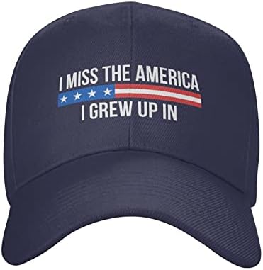 Ми недостасува Америка, пораснав во капи за мажи жени Американски патриотски прилагодливи бејзбол капа