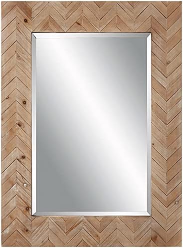 Најоддалеченото Дрвено Огледало Деметрија, Мало 09767, Светло Сива Глазура, 1,5 х 35 х 47