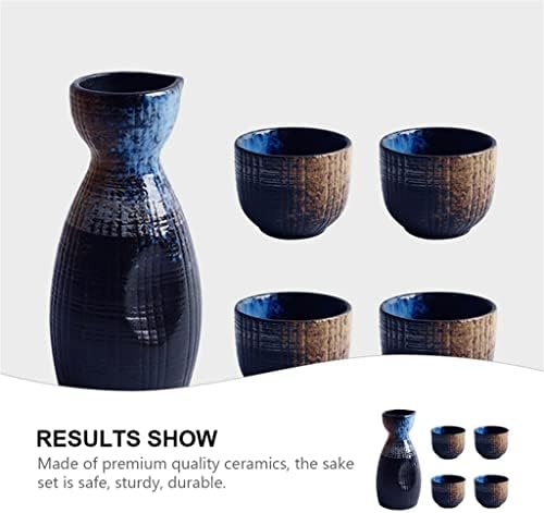 Ganfanren 1 Постави исклучителна керамика во јапонски стил, саке за саксии Ретро, ​​постави јапонски ретро керамички чаши и сет на