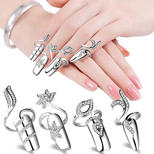 Suoirblss 4 парчиња Copенски капаче за нокти за нокти за нокти за заштита на ноктите за прсти на прстенот на прстенот за нокти прилагодлив за