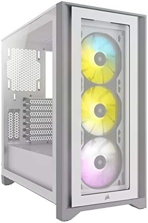 Corsair iCUE 4000X RGB СРЕДНА КУЛА Atx Компјутер Случај-Бело