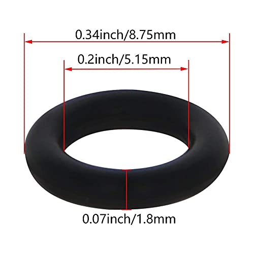Bettomshin 100pcs нитрилна гума О-прстени, 8,75мм ОД 5,15мм ID 1,8 мм ширина, метричка запечатување на заптивка за запечатување за запечатување