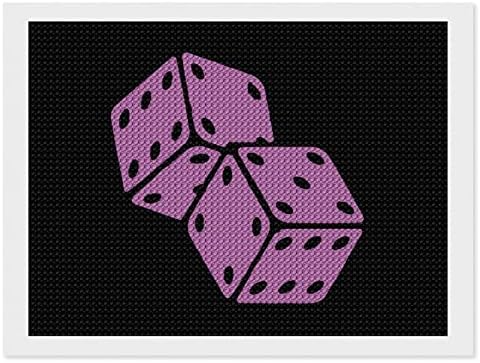 Dice Logo2 Дијамантски комплети за сликање 5D DIY целосна вежба Rhinestone Arts Wallиден декор за возрасни 8 x12