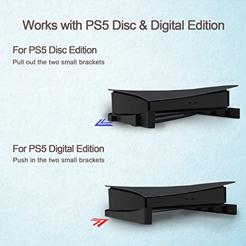 PS5 Додатоци Хоризонтална Штанд, PS5 База Штанд, Компатибилен Со Playstation 5 Диск &засилувач; Дигитални Изданија