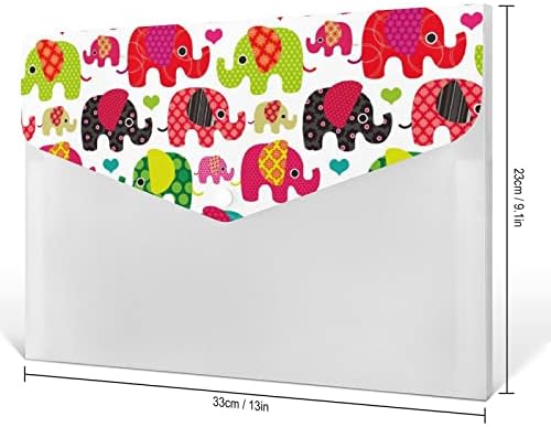 Шарена Шема На Слонови Проширување На Папката Со Датотеки 6 Џебови Организатор На Датотеки Со Хармоника Слатки Папки За Документи