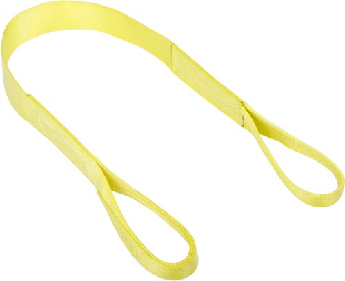 Технологии за кревање Mazzella 9500-20 EE1-901 Polyester Web Sling, око-и очи, жолто, 1 парчиња, должина од 6 ', 1 ширина, 6 рамни очи,