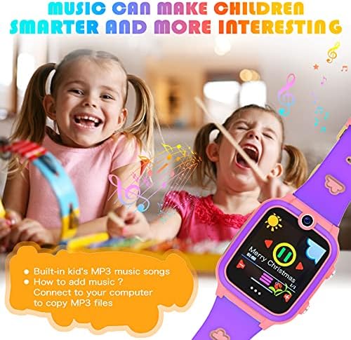 Девојки за деца на Ралехонг Девојки, 3 4 5 6 годишни девојки играчки подароци HD двојна камера 1080p Видео смарт часовници со