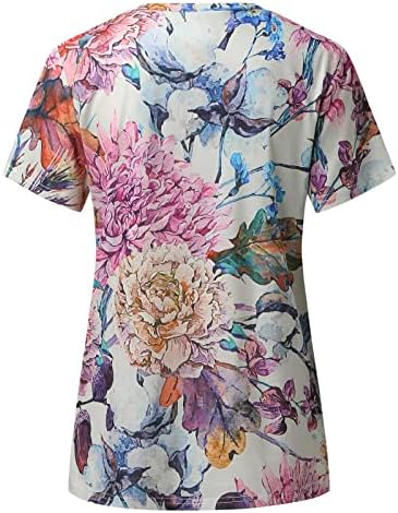 Женски летни врвови маица лето кратка ракав симпатична графичка лабава маичка врвови кошула и кошула сет жени