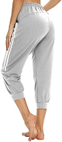 Caidенски женски каприци за џемпери на капри панталони со џебови со џебови capri џогери капри јога панталони за тренингот за џемпери за