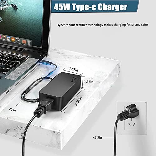 45W USB-C лаптоп полнач за Chromebook HP Dell Acer Asus lenovo Samsung лаптоп USB-C адаптер за напојување Кабел за напојување Повеќе