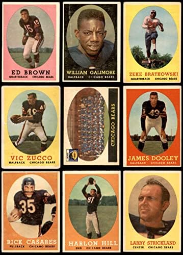 1958 Topps Chicago Bears Team го постави Чикаго мечки GD+ мечки