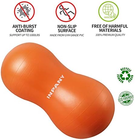 Inpany топка од кикирики - топка за вежбање против рафал за породување на трудот, физикална терапија за деца, јадрото на јадрото,