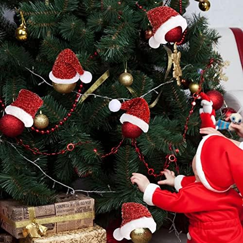 60 Парчиња Мини Дедо Мраз Капи Кадифен Божиќ Дедо Мраз Капи Кукли Декор Црвена И Бела Мала Шапка За Занаети