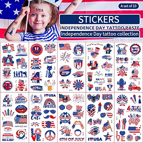4 јули Денот На Независноста Налепница За Тетоважа Американско Знаме Сад Привремени Тетоважи Водоотпорно Лице Рака На Телото